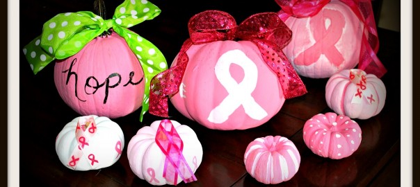 Easy Painted Pumpkins for Breast Cancer Awareness